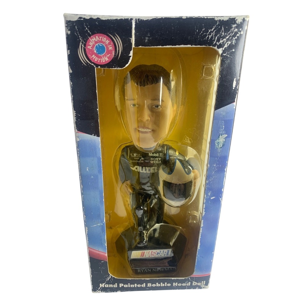 NASCAR Ryan Newman Hand Painted Bobble Head Doll Animation In Motion Alltel 2001